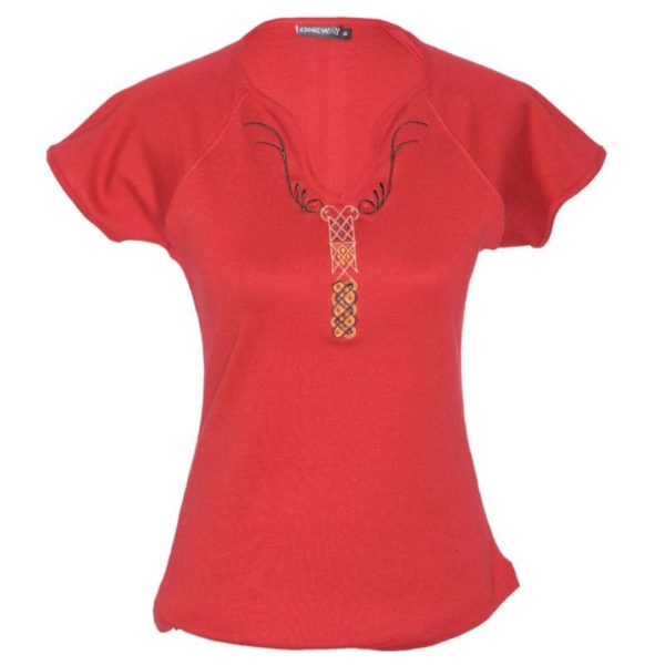 Steffi Rib Ankara Beaded Ladies T-Shirt